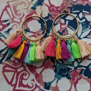 Colorful tassle earrings
